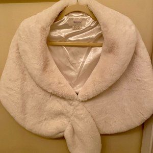 BHLDN White Maxime Faux Fur Wrap